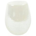 Vase Ivy Vulcan Pearl White transparante glazen vaas 18x23 cm